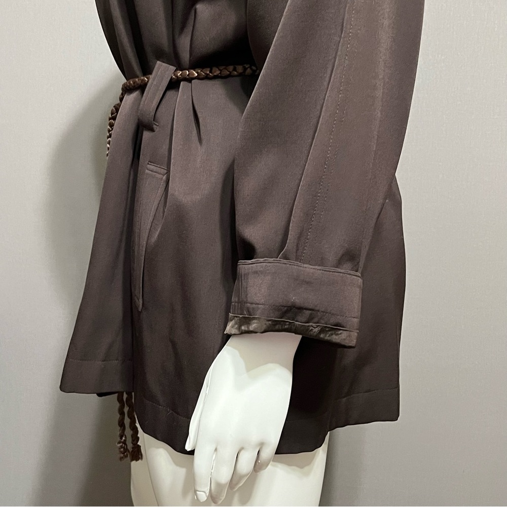 SOLD❌❌❌⭐️Vintage Ellen Tracy Chocolate Brown 100% Pure Wool Jacket  Sz-12 - Picture 4 of 10